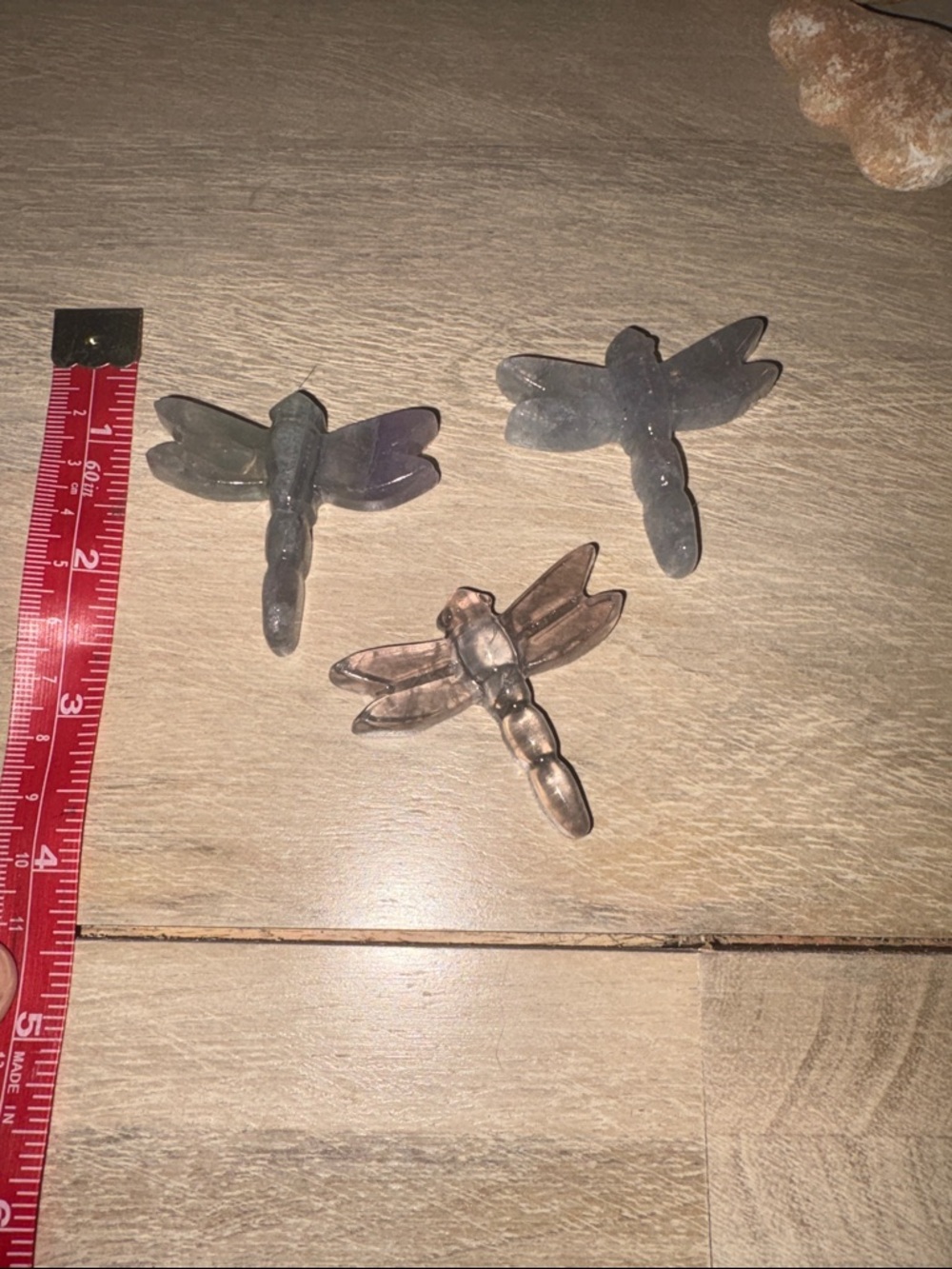 Fluorite Dragonfly set of 3